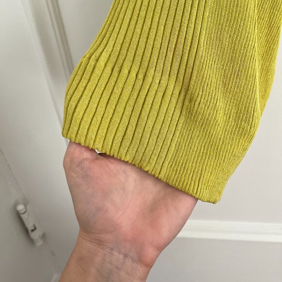 Bottega Veneta Lime Green Rib Seamless Silk Dress Large - Picture 5 of 6